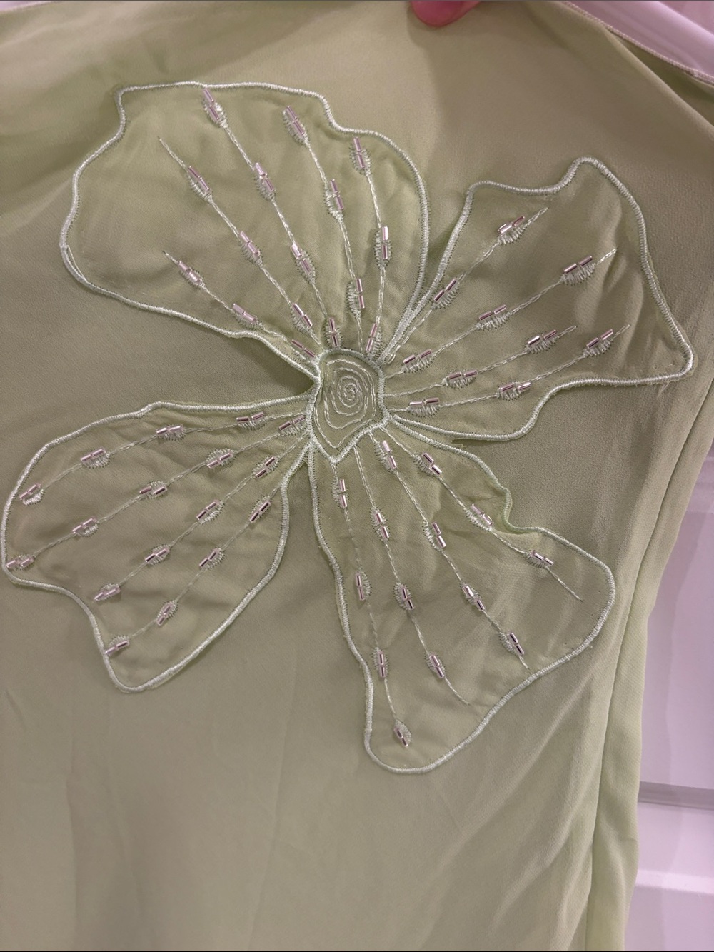 Peppermayo Lime Green Strapless Maxi Dress with Floral Appliqué - Picture 4 of 5